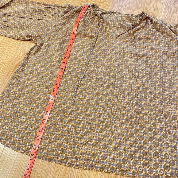 GU JAPAN PRINTED FLORAL PEASANT BLOUSE - Picture 9 of 10